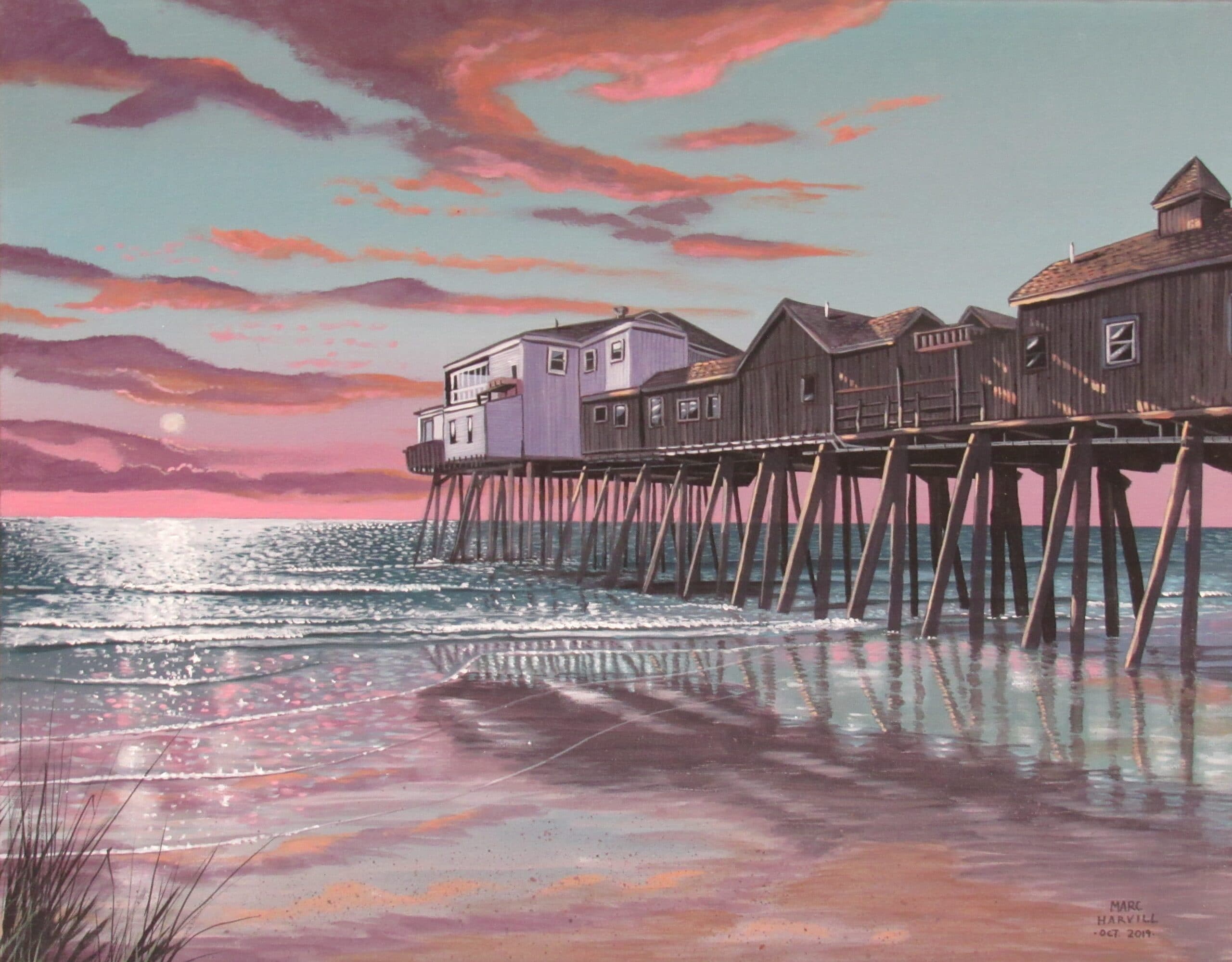 Ocean in Portland, Maine 16"x 20" Original Artwork Free US